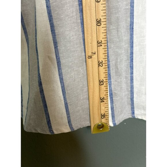 Market & Spruce Women's Large Crissie Linen Dress Scalloped Pockets Summer NWT - Picture 4 of 15